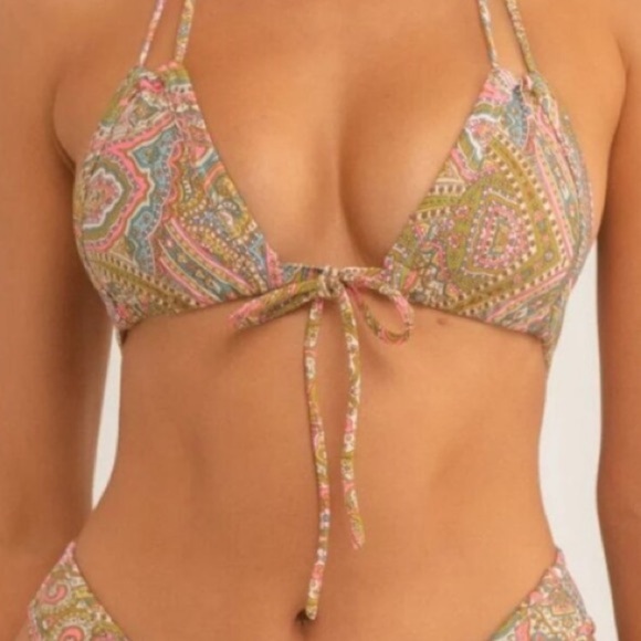 New! Montce Alo paisley string triangle bikini top 3766 - Picture 1 of 7